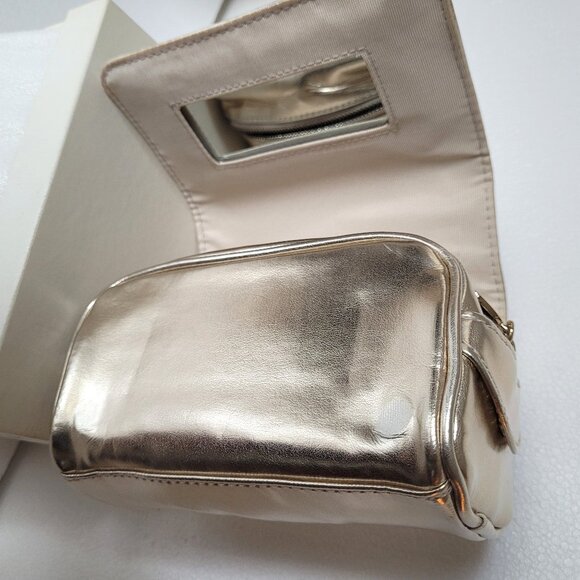 VERSACE Gold Lux Cosmetic Case with Mirror Pockets + FREE Gift - Picture 2 of 9